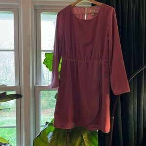 Velvet pink long sleeve dress